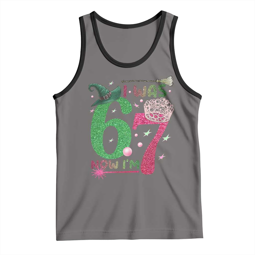 Birthday Girl I Was 6 Now I Am 7 Tank Top Gift For Alpha Kids TS12 Deep Heather Black Print Your Wear