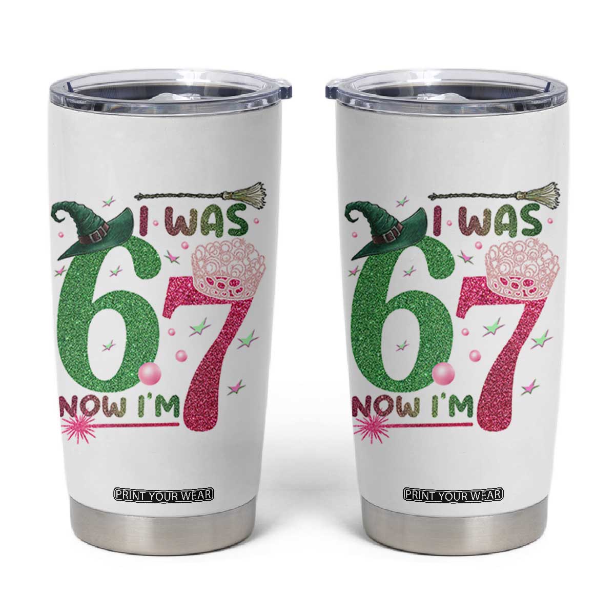 Birthday Girl I Was 6 Now I Am 7 Tumbler Cup Gift For Alpha Kids TS12 White Print Your Wear