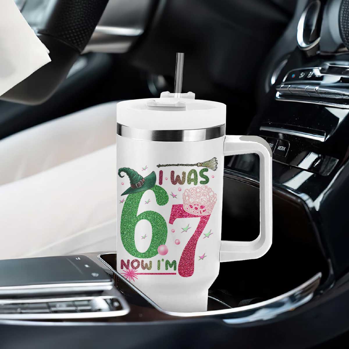 Birthday Girl I Was 6 Now I Am 7 Tumbler With Handle Gift For Alpha Kids TS12 Print Your Wear