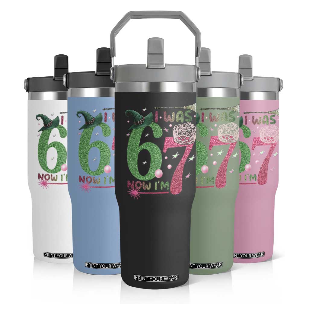 Birthday Girl I Was 6 Now I Am 7 Flip Straw Tumbler Gift For Alpha Kids TS12 Print Your Wear