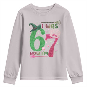 Birthday Girl I Was 6 Now I Am 7 Youth Sweatshirt Gift For Alpha Kids TS12 Ice Gray Print Your Wear