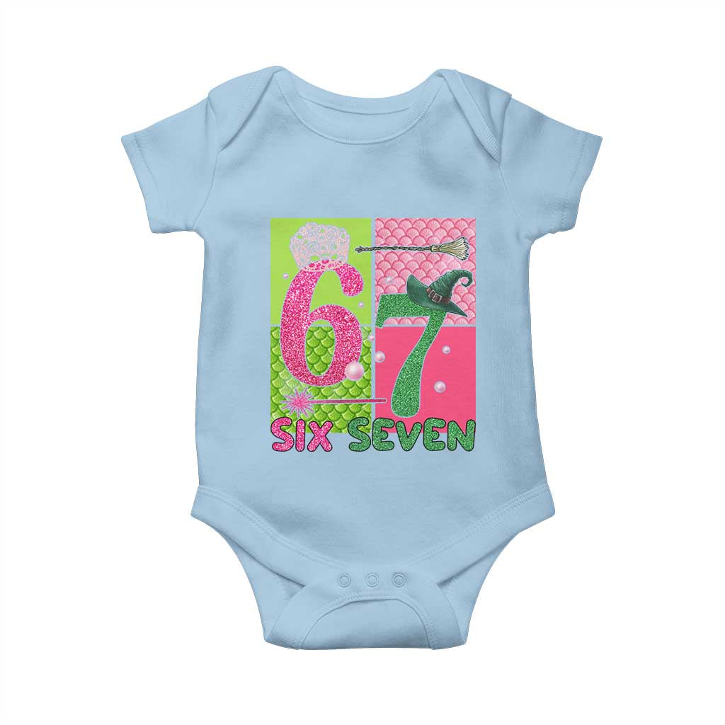 I Was Six Now I Am Seven Baby Onesie Fantasy Birthday Girl TS12 Light Blue Print Your Wear