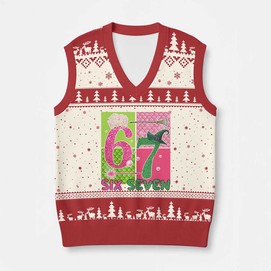 I Was Six Now I Am Seven V-Neck Knit Sweater Vest Fantasy Birthday Girl TS12 Beige Red Print Your Wear