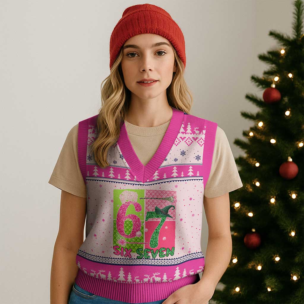 I Was Six Now I Am Seven V-Neck Knit Sweater Vest Fantasy Birthday Girl TS12 Hot Pink Print Your Wear