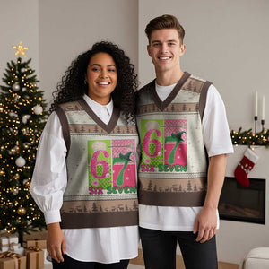 I Was Six Now I Am Seven V-Neck Knit Sweater Vest Fantasy Birthday Girl TS12 Mocha Mousse Print Your Wear