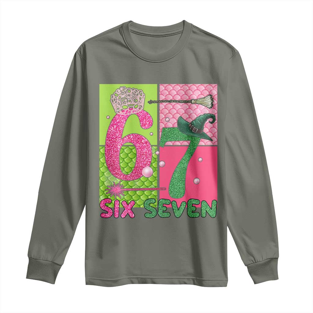 I Was Six Now I Am Seven Long Sleeve Shirt Fantasy Birthday Girl TS12 Military Green Print Your Wear