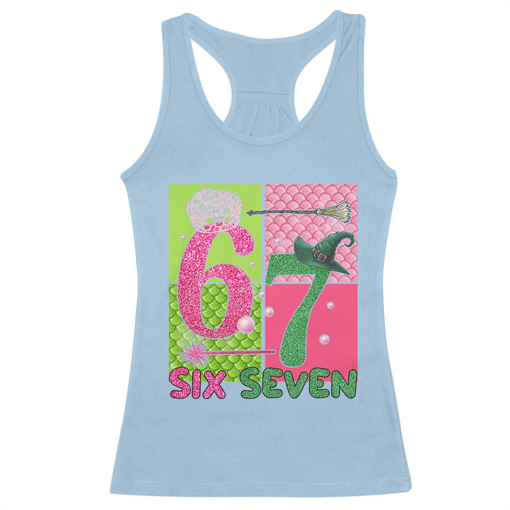I Was Six Now I Am Seven Racerback Tank Top Fantasy Birthday Girl TS12 Light Blue Print Your Wear