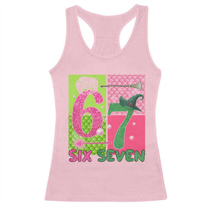 I Was Six Now I Am Seven Racerback Tank Top Fantasy Birthday Girl TS12 Light Pink Print Your Wear