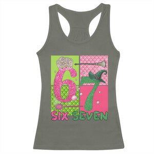 I Was Six Now I Am Seven Racerback Tank Top Fantasy Birthday Girl TS12 Military Green Print Your Wear