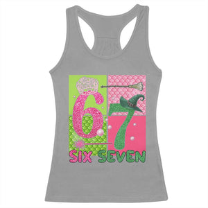 I Was Six Now I Am Seven Racerback Tank Top Fantasy Birthday Girl TS12 Sport Gray Print Your Wear