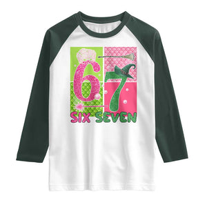 I Was Six Now I Am Seven Raglan Shirt Fantasy Birthday Girl TS12 White Dark Forest Green Print Your Wear