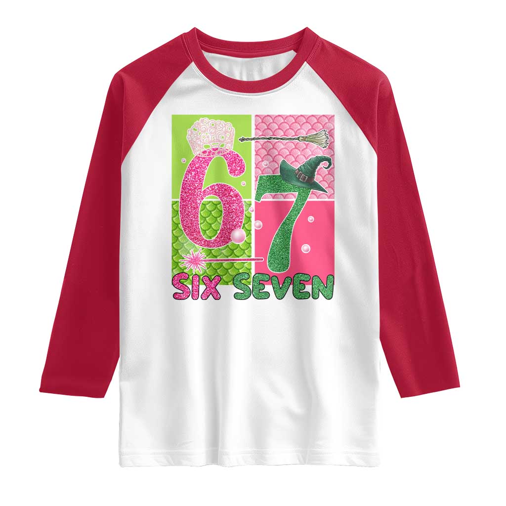 I Was Six Now I Am Seven Raglan Shirt Fantasy Birthday Girl TS12 White Red Print Your Wear