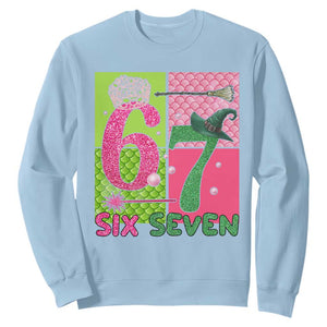 I Was Six Now I Am Seven Sweatshirt Fantasy Birthday Girl TS12 Light Blue Print Your Wear