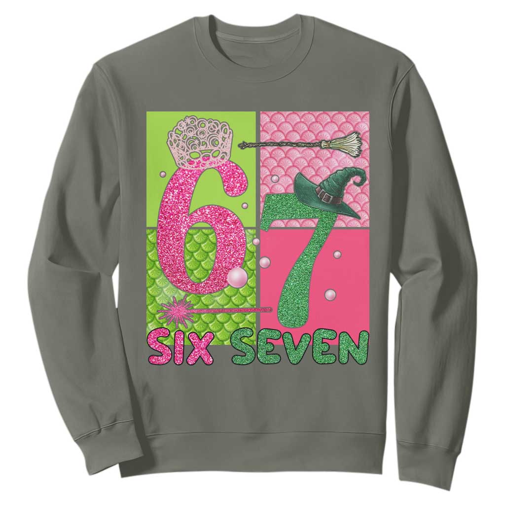 I Was Six Now I Am Seven Sweatshirt Fantasy Birthday Girl TS12 Military Green Print Your Wear
