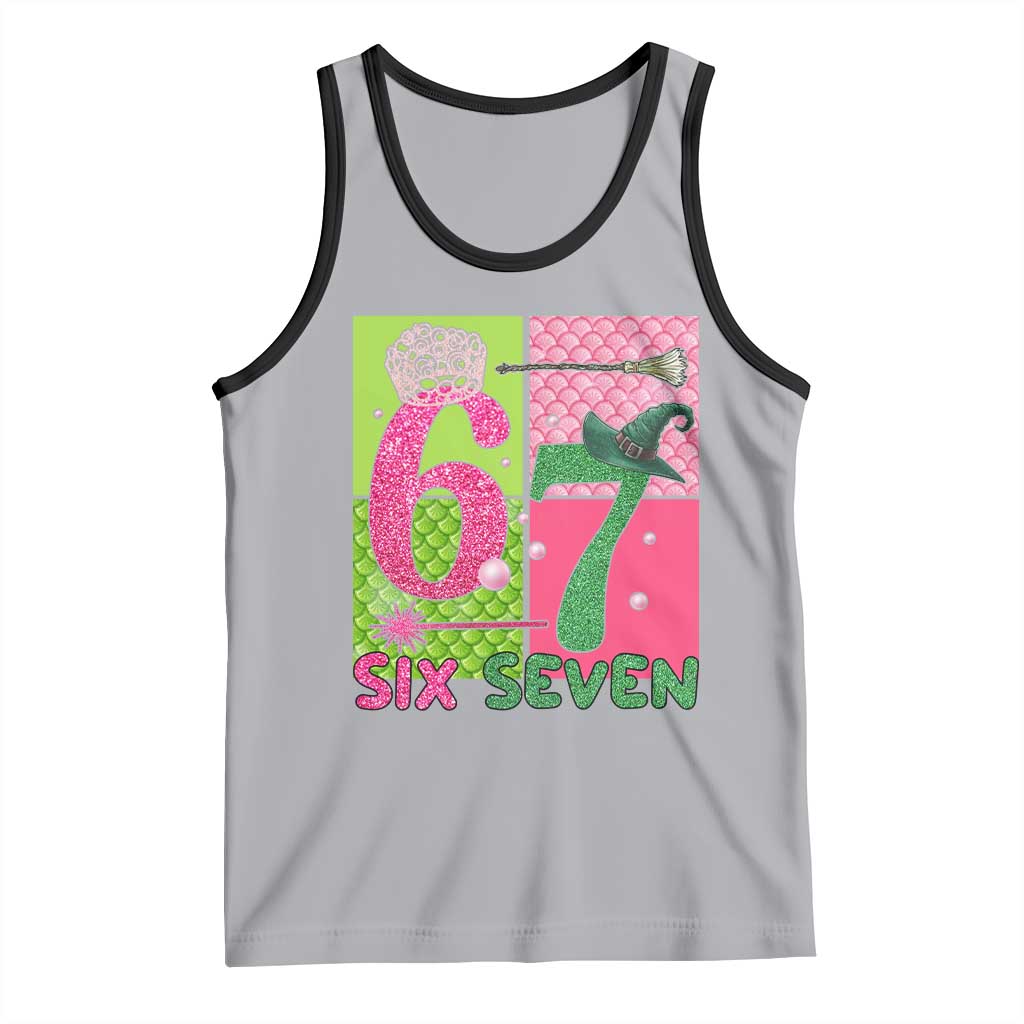 I Was Six Now I Am Seven Tank Top Fantasy Birthday Girl TS12 Athletic Heather Black Print Your Wear