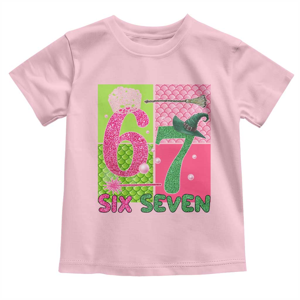 I Was Six Now I Am Seven Toddler T Shirt Fantasy Birthday Girl TS12 Light Pink Print Your Wear