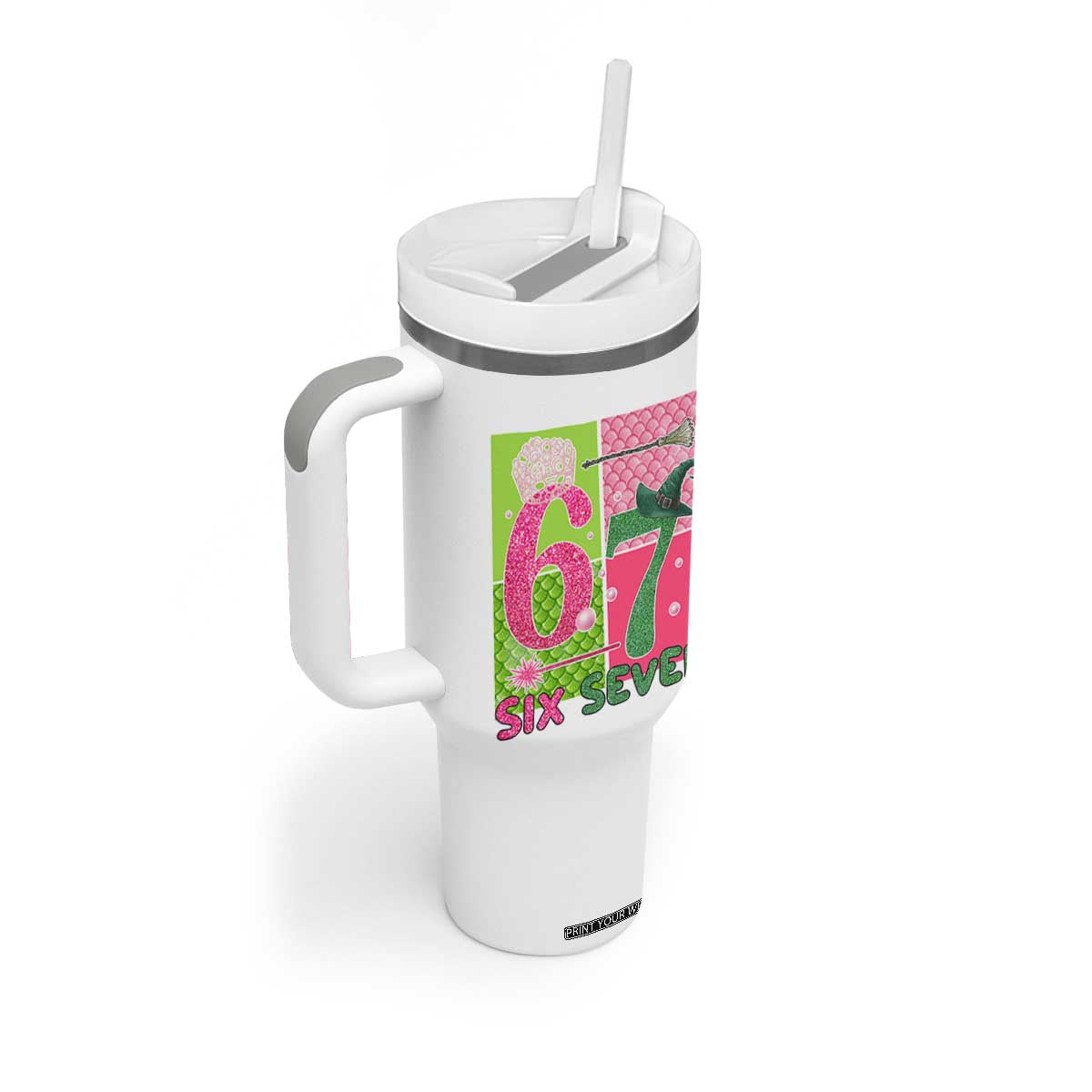 I Was Six Now I Am Seven Tumbler With Handle Fantasy Birthday Girl TS12 Print Your Wear