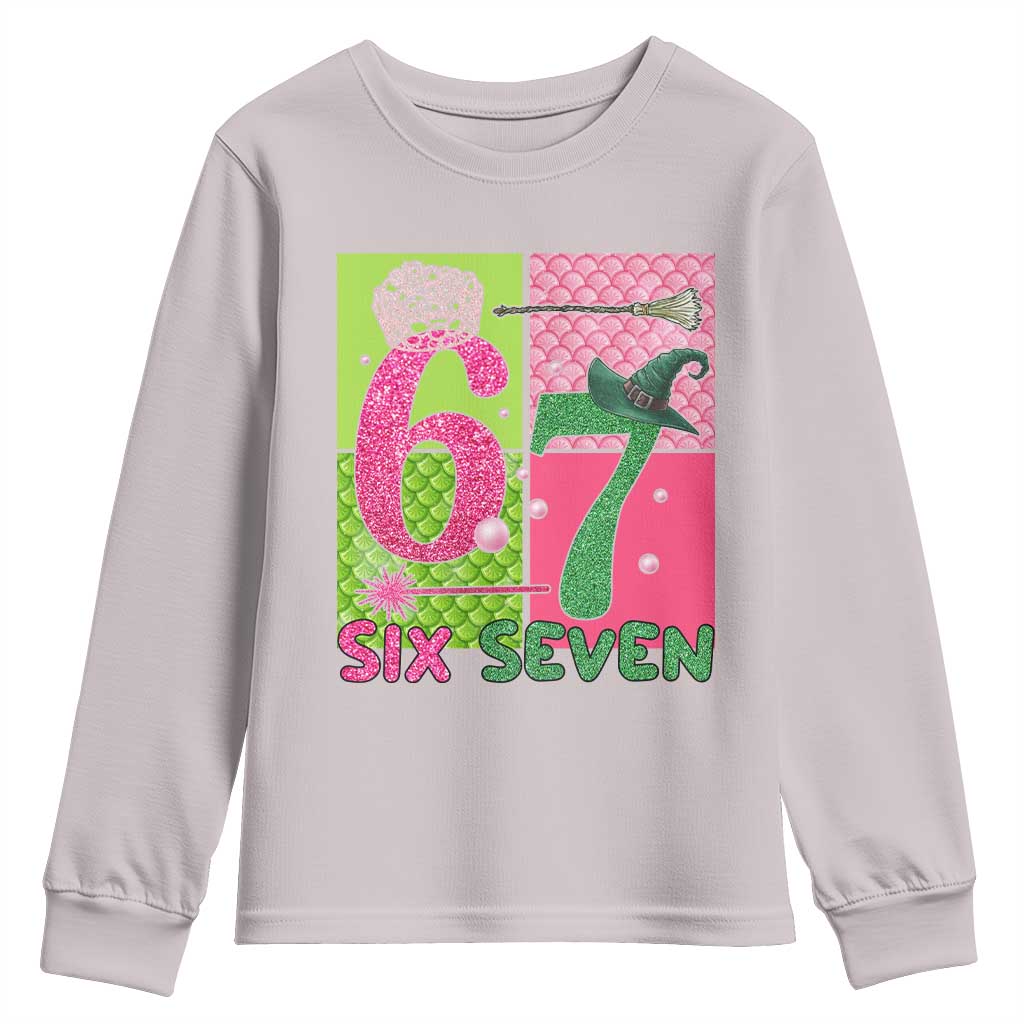 I Was Six Now I Am Seven Youth Sweatshirt Fantasy Birthday Girl TS12 Ice Gray Print Your Wear