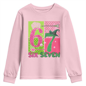 I Was Six Now I Am Seven Youth Sweatshirt Fantasy Birthday Girl TS12 Light Pink Print Your Wear