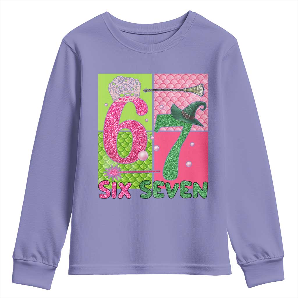 I Was Six Now I Am Seven Youth Sweatshirt Fantasy Birthday Girl TS12 Violet Print Your Wear