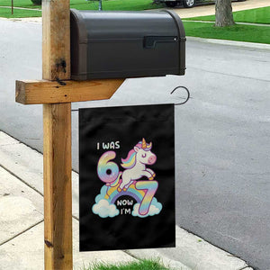 Funny Unicorn I Was 6 Now I Am 7 Garden Flag Girl Seventh Birthday Gift TS12 Print Your Wear