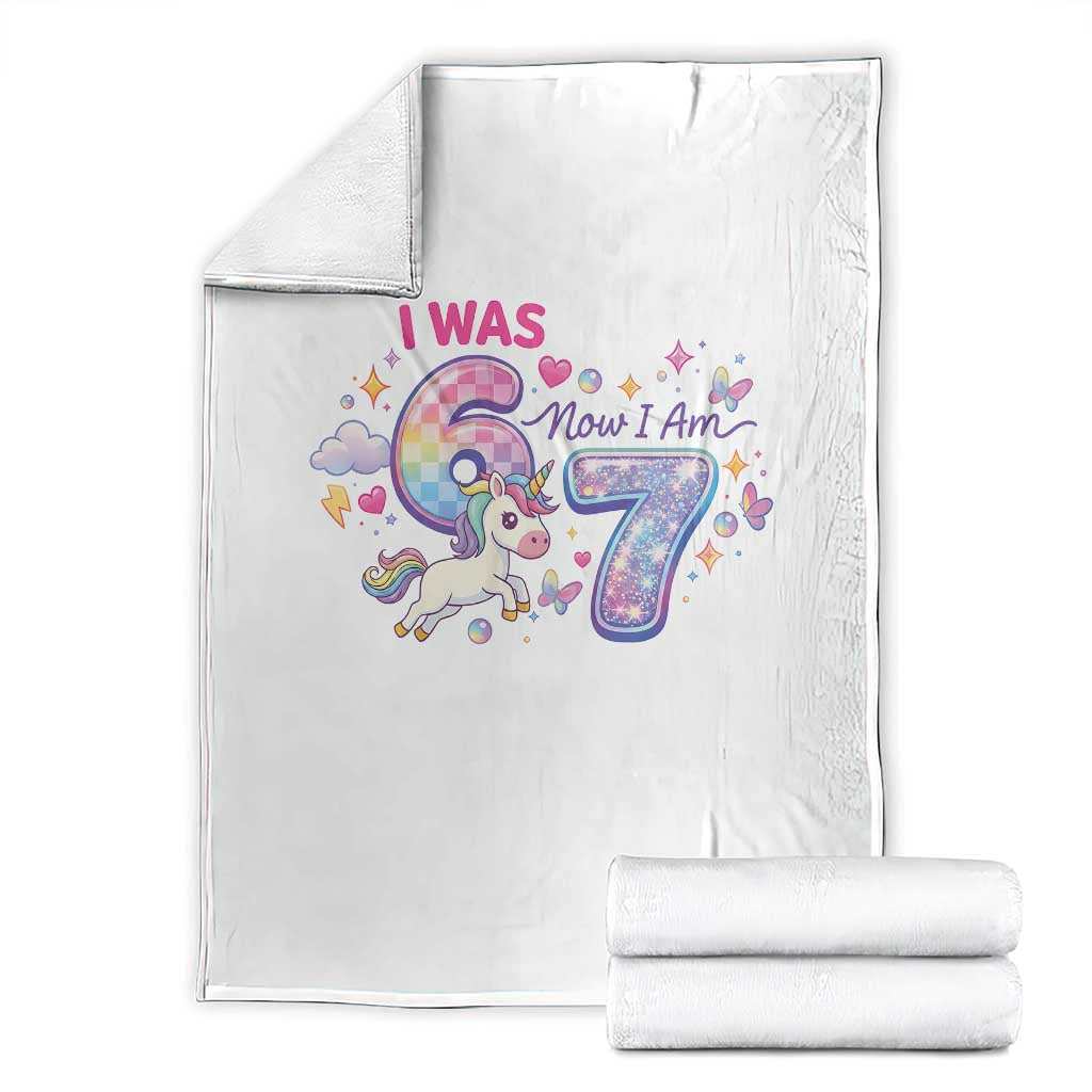 I Was 6 Now I Am 7 Throw Blanket Funny Birthday Alpha Kids TS12 Black Print Your Wear