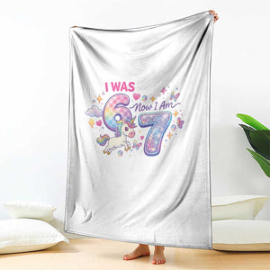 I Was 6 Now I Am 7 Throw Blanket Funny Birthday Alpha Kids TS12 Print Your Wear