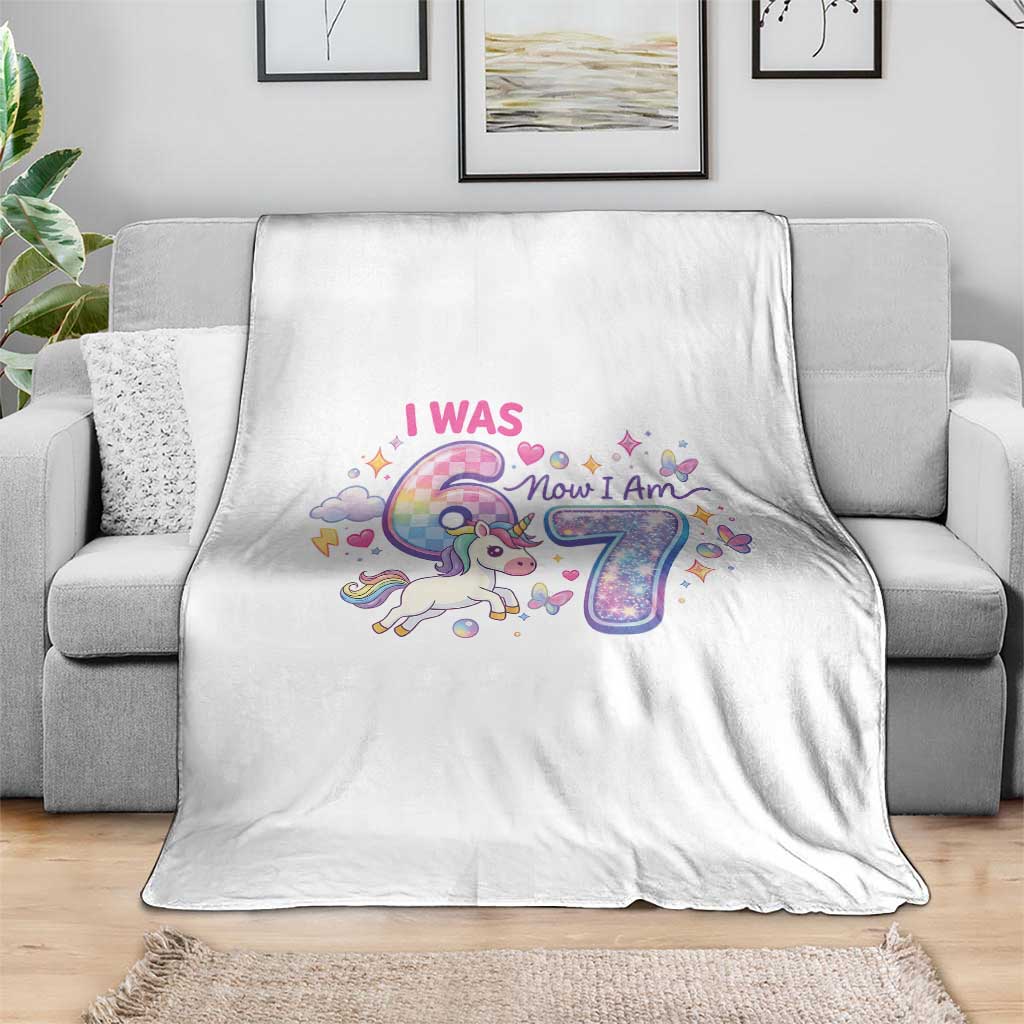 I Was 6 Now I Am 7 Throw Blanket Funny Birthday Alpha Kids TS12 Print Your Wear