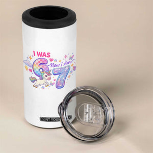 I Was 6 Now I Am 7 4 in 1 Can Cooler Tumbler Funny Birthday Alpha Kids TS12 Print Your Wear