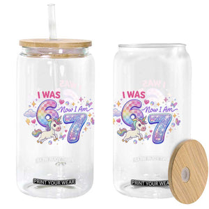 I Was 6 Now I Am 7 Glass Can Funny Birthday Alpha Kids TS12 Print Your Wear