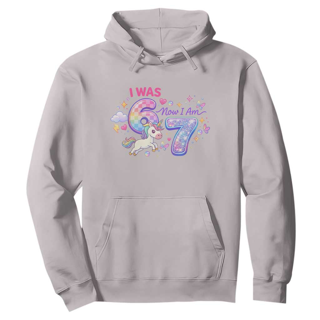 I Was 6 Now I Am 7 Hoodie Funny Birthday Alpha Kids TS12 Ice Gray Print Your Wear
