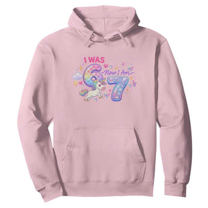 I Was 6 Now I Am 7 Hoodie Funny Birthday Alpha Kids TS12 Light Pink Print Your Wear