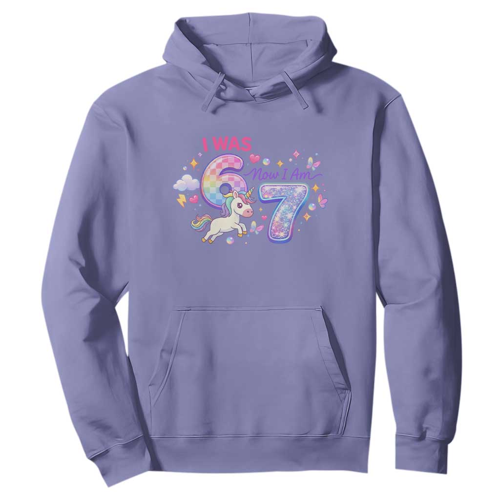 I Was 6 Now I Am 7 Hoodie Funny Birthday Alpha Kids TS12 Violet Print Your Wear