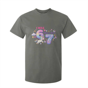 I Was 6 Now I Am 7 T Shirt For Kid Funny Birthday Alpha Kids TS12 Military Green Print Your Wear