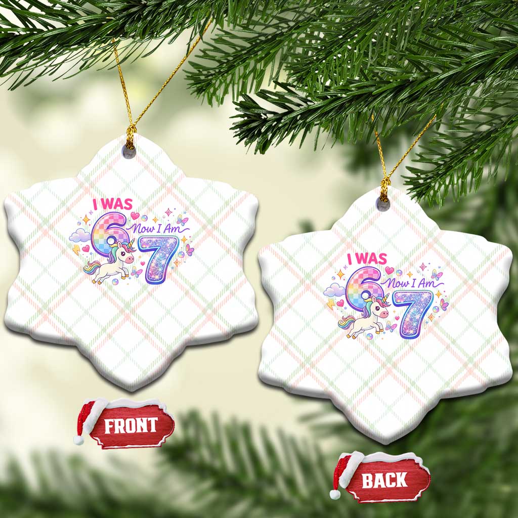 I Was 6 Now I Am 7 Ceramic Ornament Funny Birthday Alpha Kids TS12 Print Your Wear