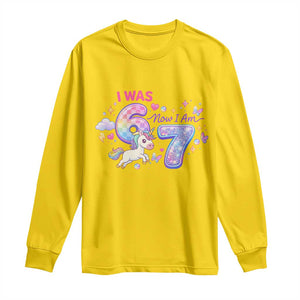 I Was 6 Now I Am 7 Long Sleeve Shirt Funny Birthday Alpha Kids TS12 Daisy Print Your Wear