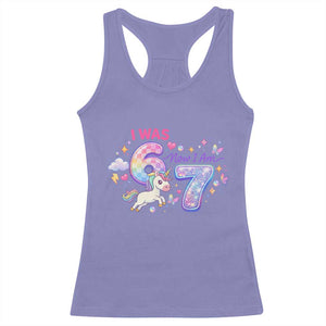 I Was 6 Now I Am 7 Racerback Tank Top Funny Birthday Alpha Kids TS12 Violet Print Your Wear