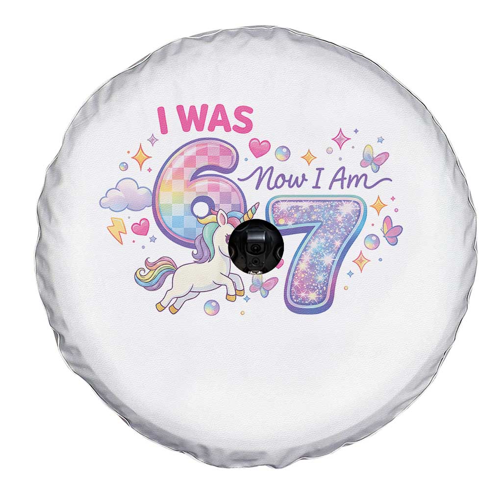 I Was 6 Now I Am 7 Spare Tire Cover Funny Birthday Alpha Kids TS12 Print Your Wear