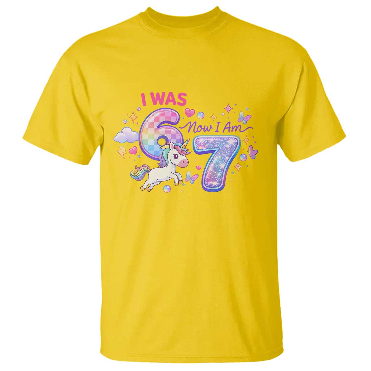 I Was 6 Now I Am 7 T Shirt Funny Birthday Alpha Kids TS12 Daisy Print Your Wear