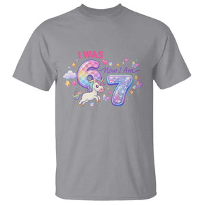 I Was 6 Now I Am 7 T Shirt Funny Birthday Alpha Kids TS12 Sport Gray Print Your Wear