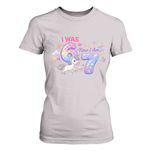 I Was 6 Now I Am 7 T Shirt For Women Funny Birthday Alpha Kids TS12 Ice Gray Print Your Wear