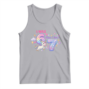 I Was 6 Now I Am 7 Tank Top Funny Birthday Alpha Kids TS12 Athletic Heather Print Your Wear