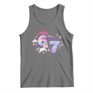 I Was 6 Now I Am 7 Tank Top Funny Birthday Alpha Kids TS12 Black Heather Print Your Wear