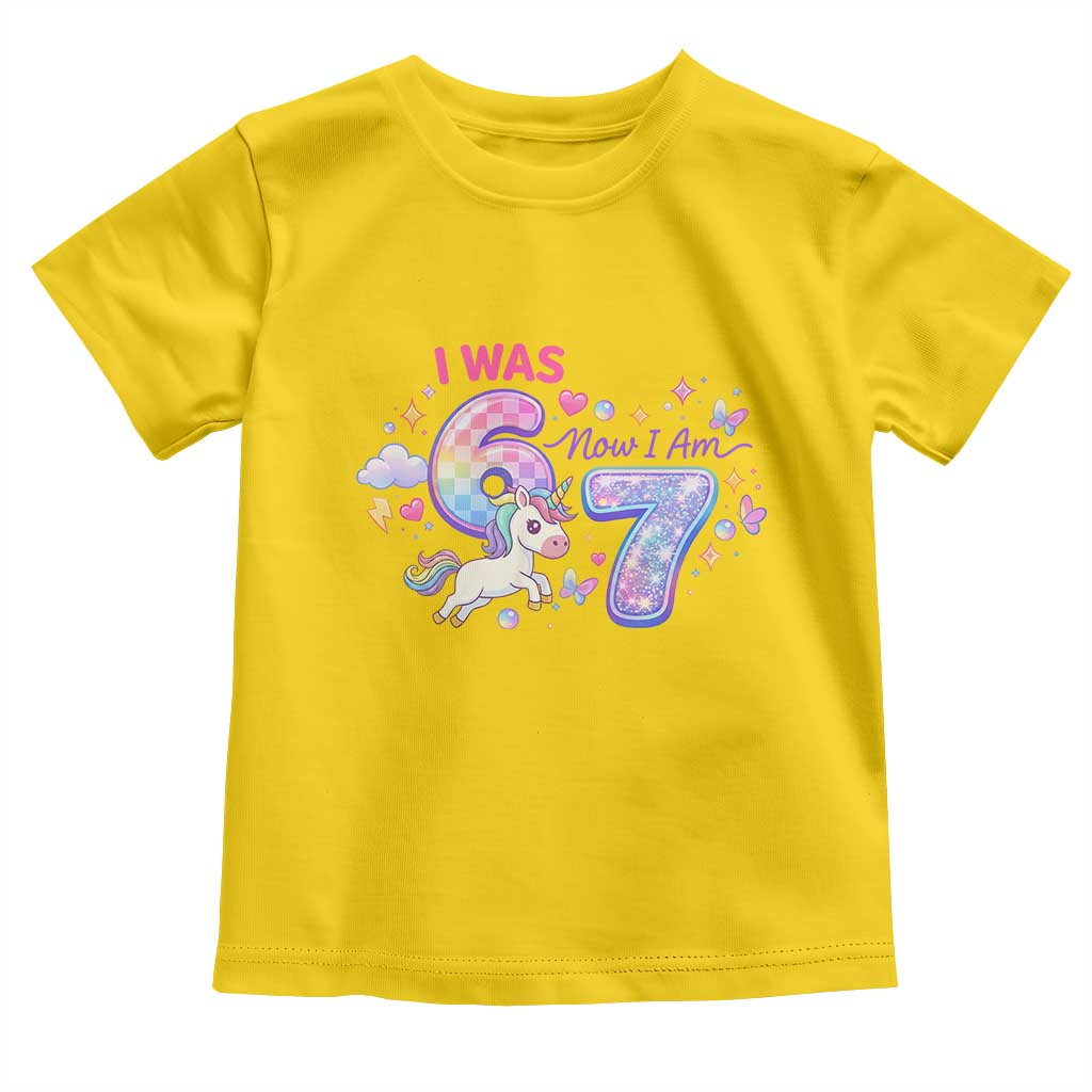 I Was 6 Now I Am 7 Toddler T Shirt Funny Birthday Alpha Kids TS12 Daisy Print Your Wear
