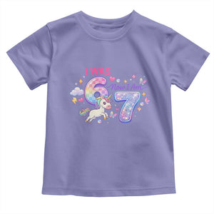 I Was 6 Now I Am 7 Toddler T Shirt Funny Birthday Alpha Kids TS12 Violet Print Your Wear