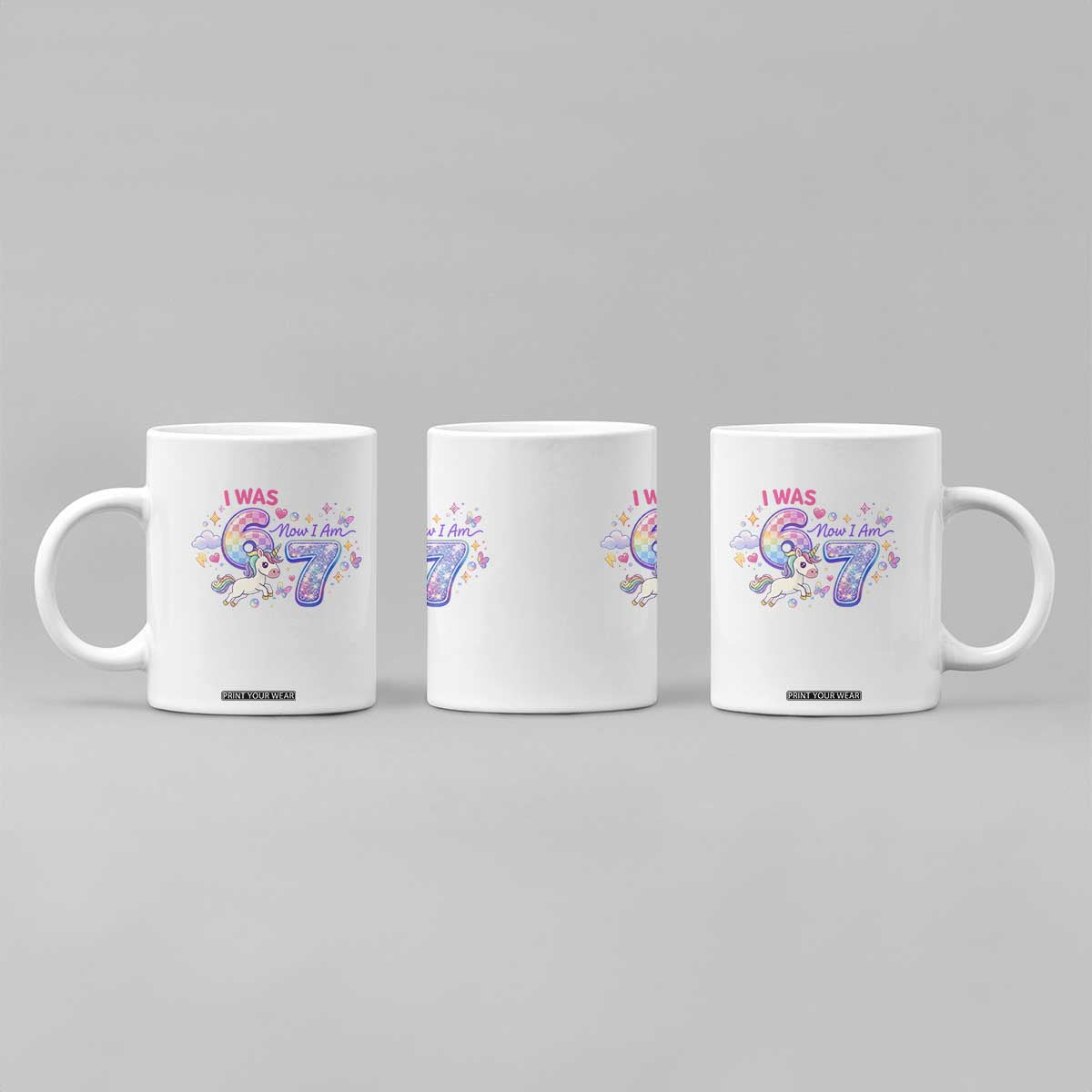 I Was 6 Now I Am 7 Coffee Mug Funny Birthday Alpha Kids TS12 Print Your Wear