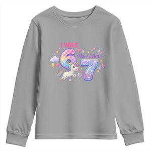 I Was 6 Now I Am 7 Youth Sweatshirt Funny Birthday Alpha Kids TS12 Sport Gray Print Your Wear