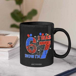 I Was 6 Now I Am 7 Coffee Mug Funny Spider Birthday Boy TS12 Print Your Wear