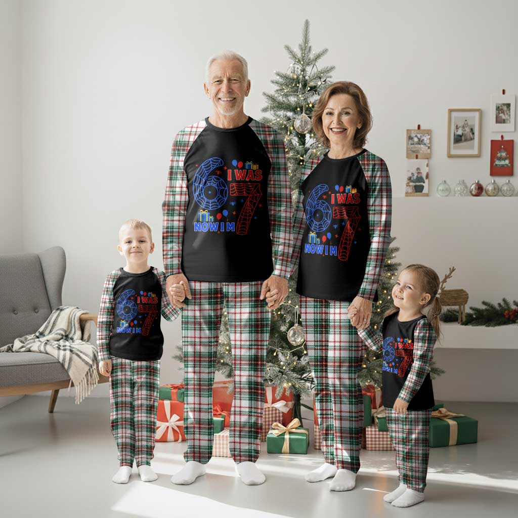 Spider Boy I Was 6 Now I Am 7 Plaid Pajama Set Seventh Birthday Gift TS12 Christmas Plaid Print Your Wear
