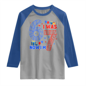 Spider Boy I Was 6 Now I Am 7 Raglan Shirt Seventh Birthday Gift TS12 Sport Gray Royal Print Your Wear